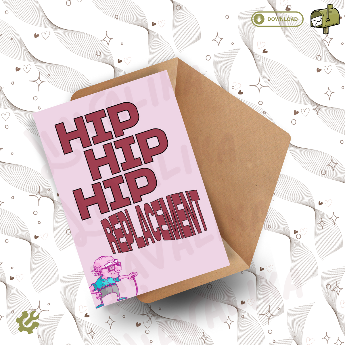Hip Hip Hip replacement | Greeting card