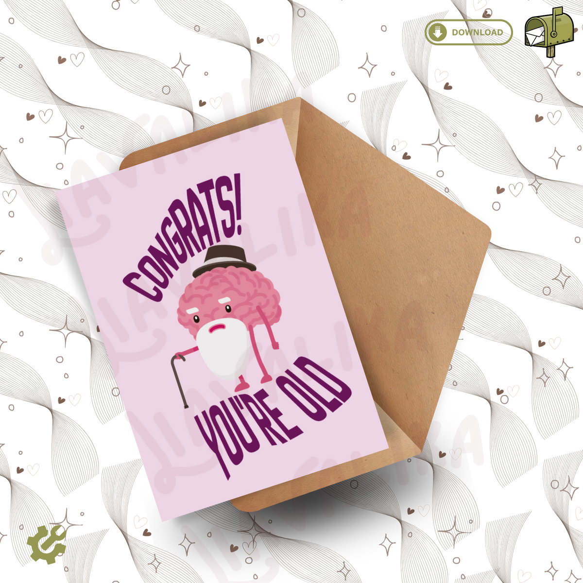 Congrats you're old / Onnea olet vanha | Greeting card