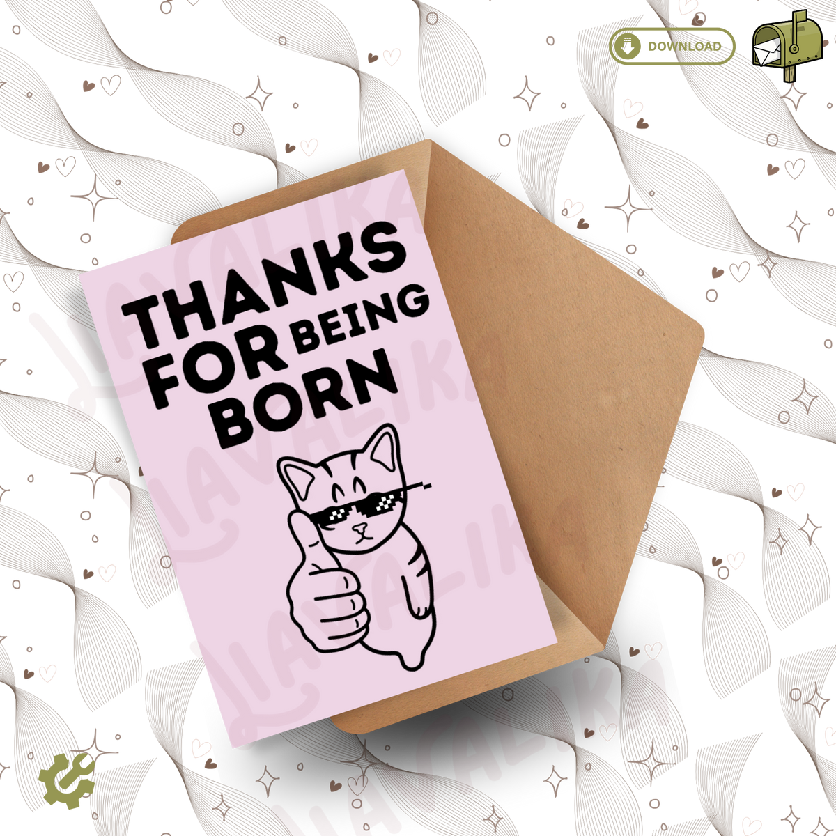 Thanks for being born | Greeting card