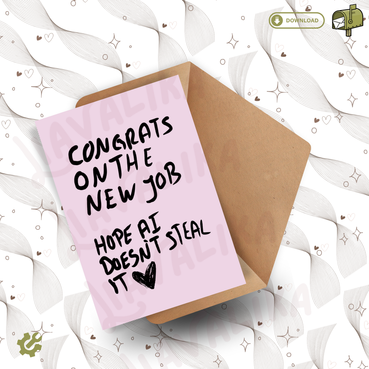 Congrats on the new job, hope AI doesn't steal it | Greeting card