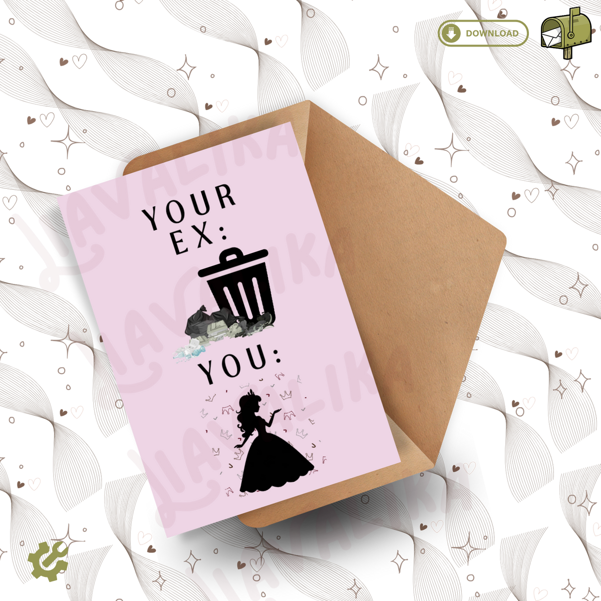 Your ex is trash and you're a queen | Greeting card